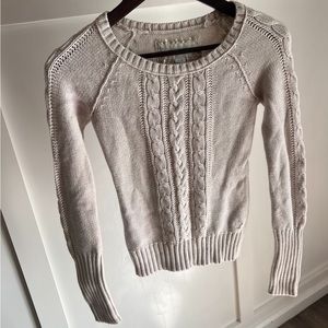 Neutral American Eagle Cable Knit Sweater